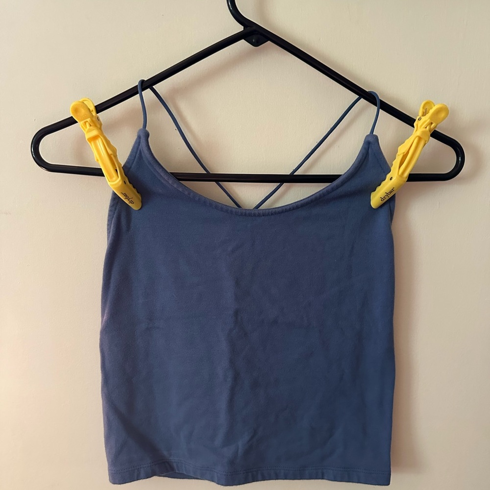 American Eagle Outfitters Blue Sleeveless Crop Camisole